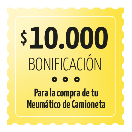 Bonificación de 10000 para la compra de tu neumático de camioneta