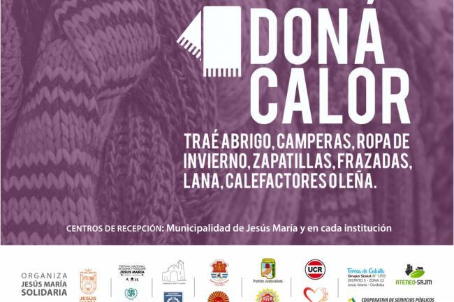 Jesús María convoca a la campaña solidaria "Doná Calor" 