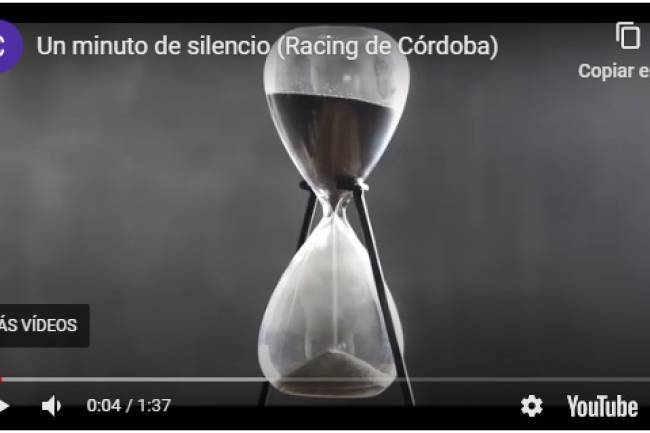 Racing de Córdoba y un video para reflexionar sobre el Coronavirus 