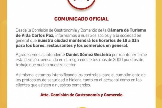Carlos Paz se niega a restringir su noche