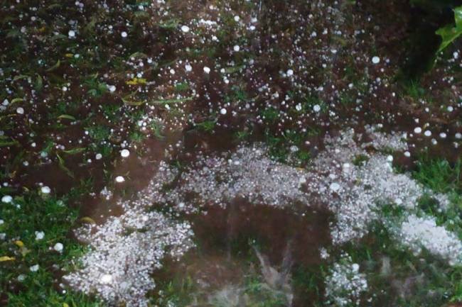 Granizo en la madrugada de Sampacho