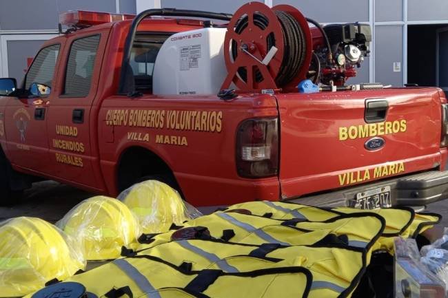 Bomberos Voluntarios de Villa María ya cuentan con nuevo equipamiento