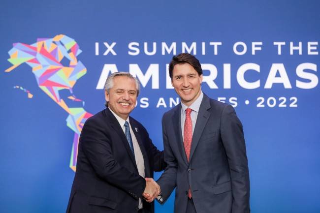 El Presidente mantuvo una reunión bilateral con el primer ministro de Canadá, Justin Trudeau