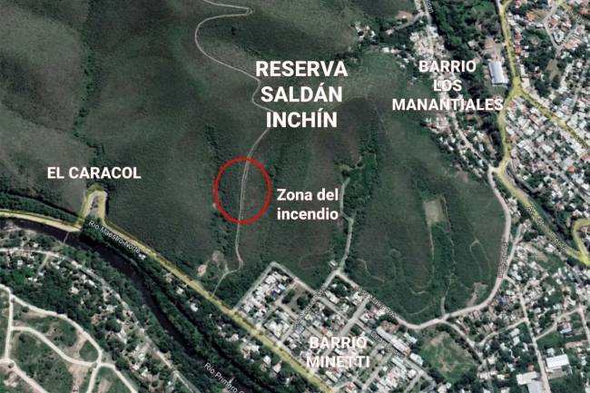 INCENDIO CONTROLADO EN LA RESERVA SALDÁN INCHÍN