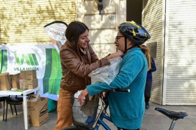 Ciclistas villamarienses recibieron regalos en el marco de la Semana de la Movilidad Sustentable