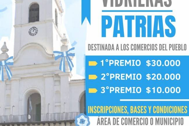 Se viene el 3er Concurso de Vidrieras Patrias
