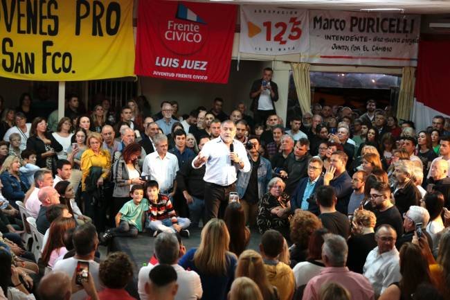 Luis Juez acompañó  a Marcos Puricelli en su lanzamiento como candidato a Intendente de San Francisco