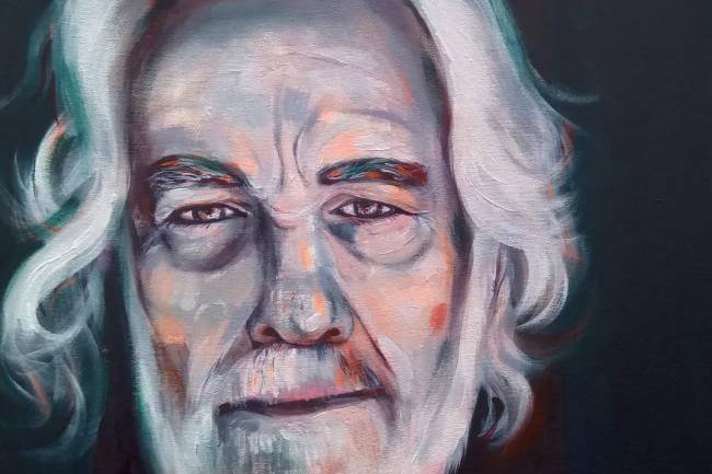 Una artista viajó desde Buenos Aires con retratos de Alonso y Spilimbergo