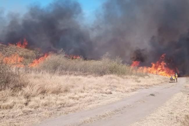 Voraz incendio en Estancia La Paz