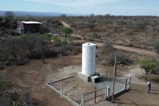 En San Carlos Minas, inauguraron obras para potenciar el servicio de agua potable