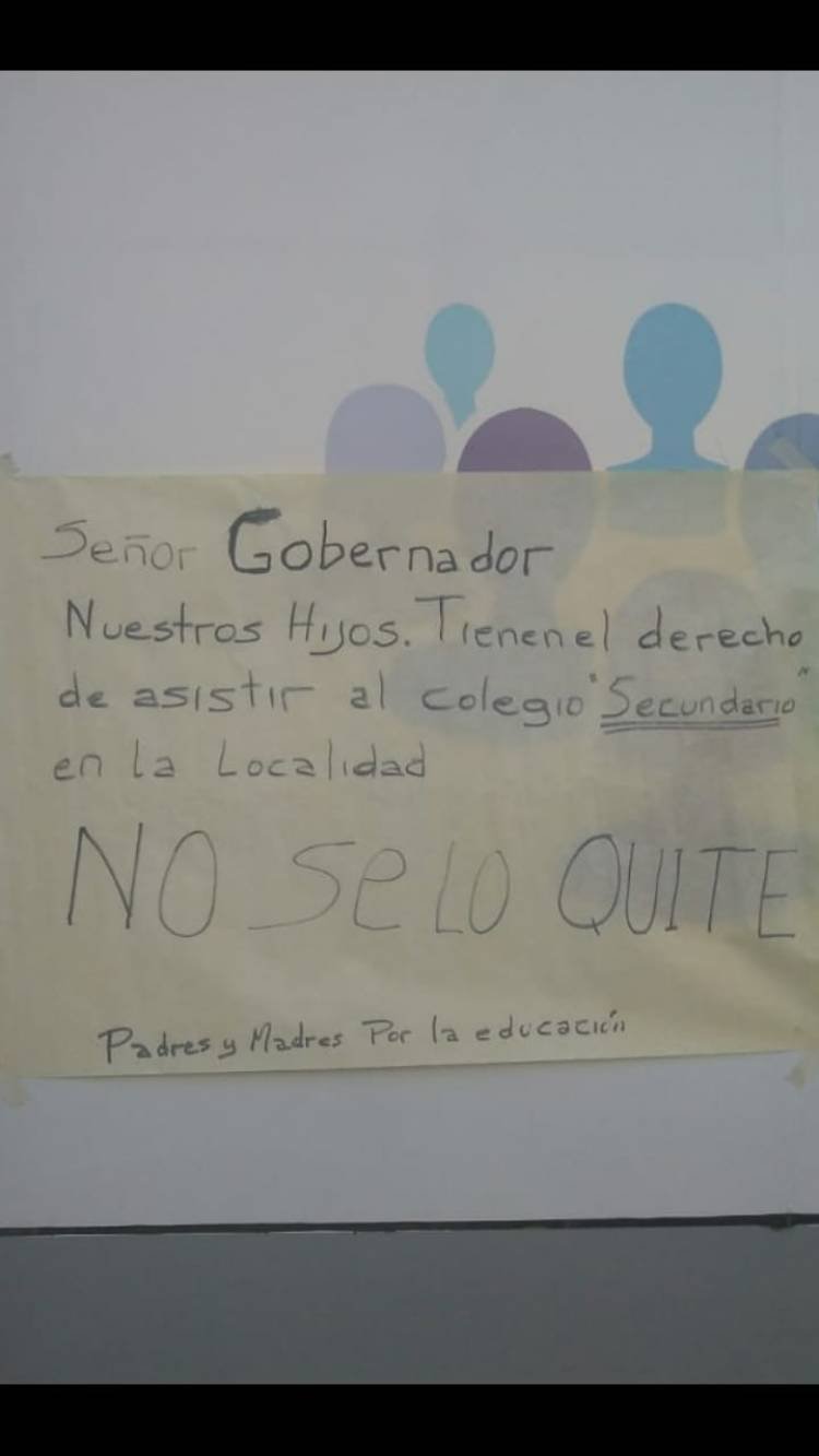 Mendiolaza pide por educación secundaria