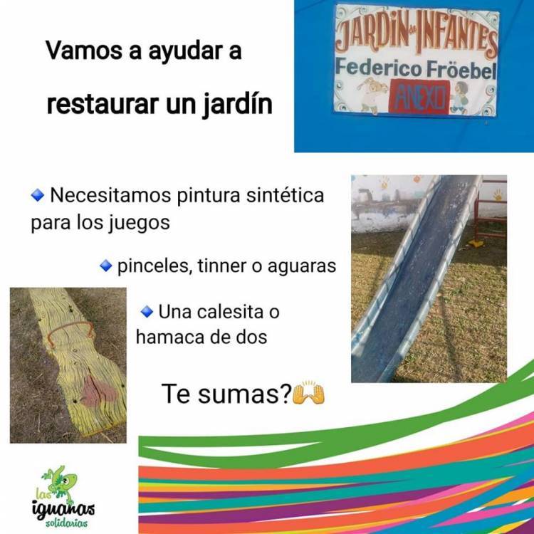 Las Iguanas Solidarias refaccionarán un jardín de infantes
