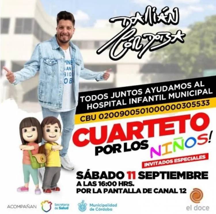 Damián Córdoba hace un programa solidario a beneficio.