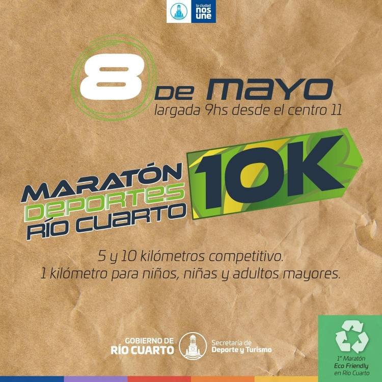 La Maratón Deportes Rio Cuarto ya tiene fecha