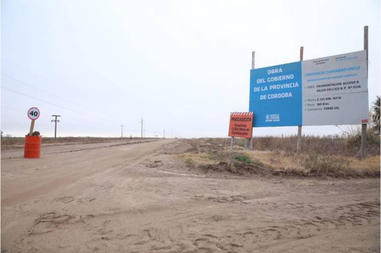 En Silvio Pellico, ya está en la etapa final la obra de pavimentación en Ruta Provincial S-336