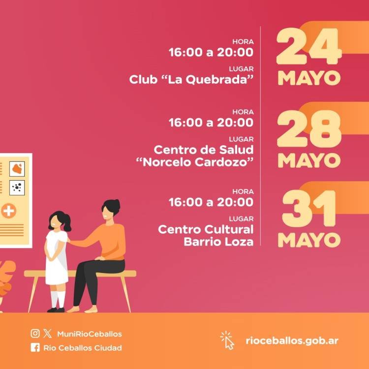 Jornadas de vacunación para los vecinos de Río Ceballos