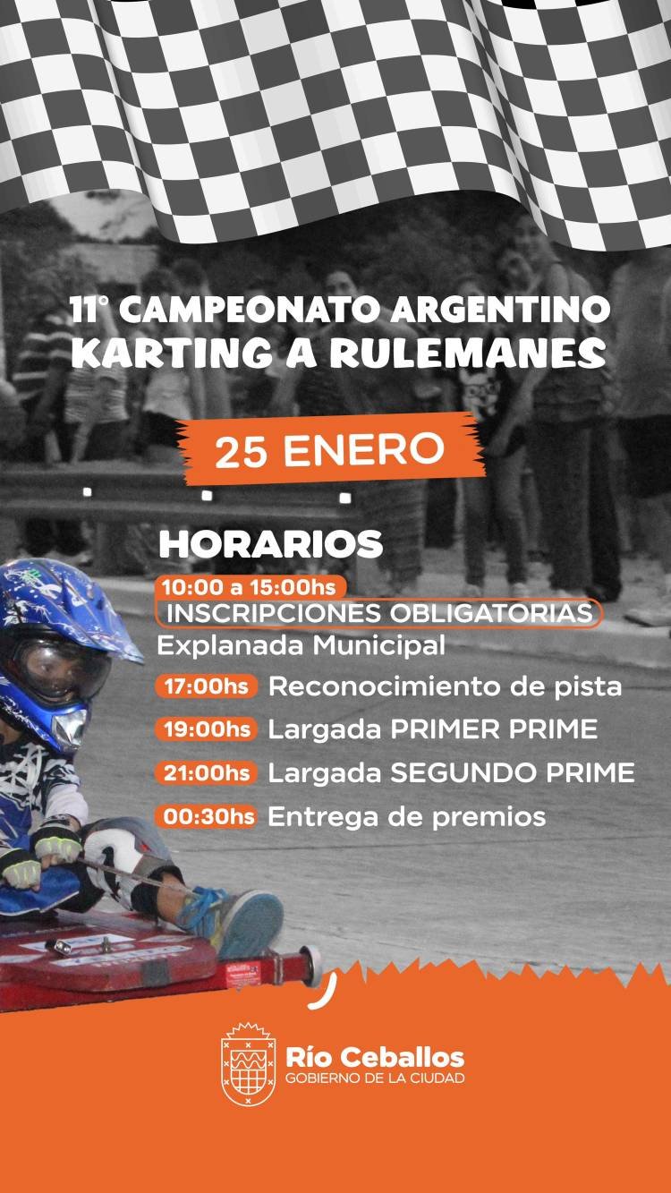 Modificación en el Cronograma de la Competencia de Karting a Rulemanes en Río Ceballos
