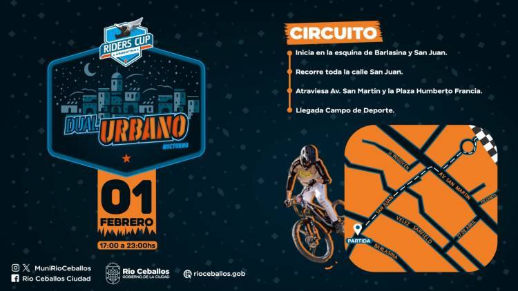 Río Ceballos se prepara para la cuarta edición del Dual Urbano Nocturno, una competencia de mountain bike.