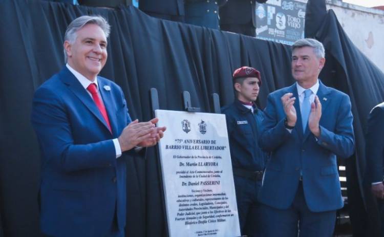 Villa El Libertador celebró sus 75 años con un desfile cívico militar en honor a San Martín